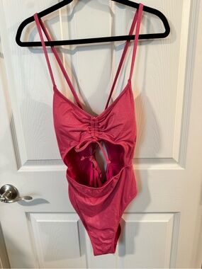 Victoria's Secret Hot Pink Shimmer One-Piece Swim